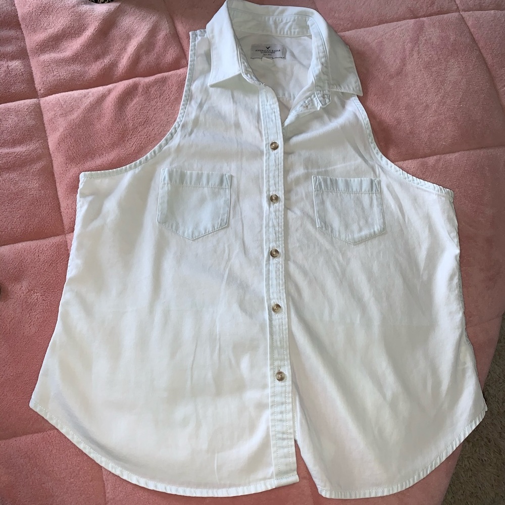 Light blue Tank Top, button down cotton shirt